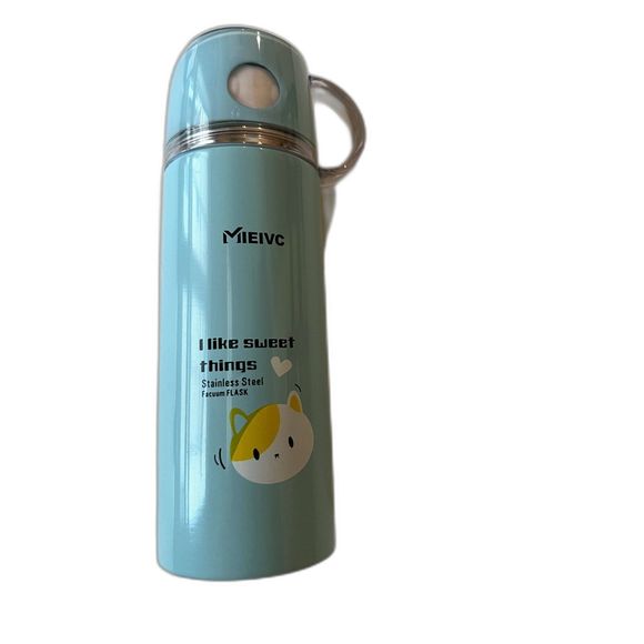 MIEIVC thermos water bottle, teacup, travel bottle, blue, medium size - Picture 1 of 4